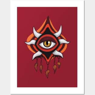 Whimsigoth Demon Evil Eye In Red Posters and Art